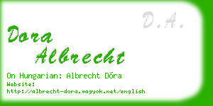 dora albrecht business card