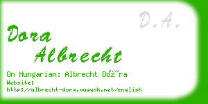 dora albrecht business card